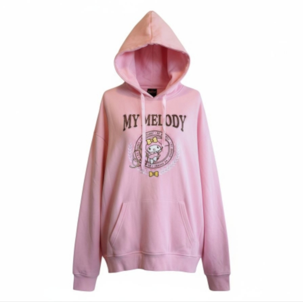 Sanrio My Melody Pink Satin Drawstring Oversize Kawaii Hoodie Size 3X